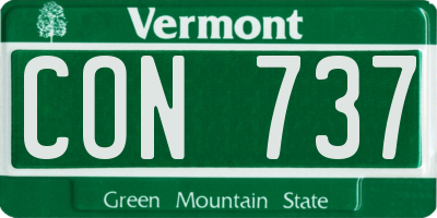 VT license plate CON737