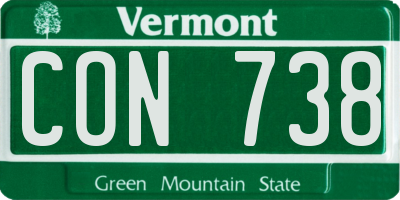 VT license plate CON738