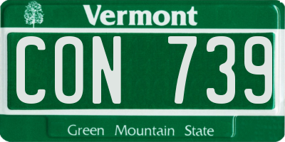 VT license plate CON739