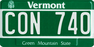 VT license plate CON740