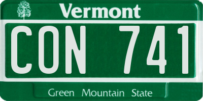 VT license plate CON741