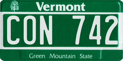 VT license plate CON742