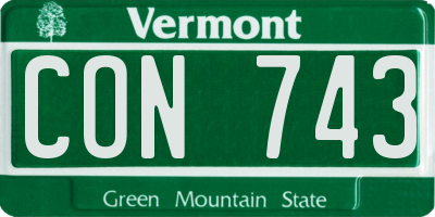 VT license plate CON743