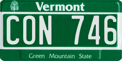 VT license plate CON746