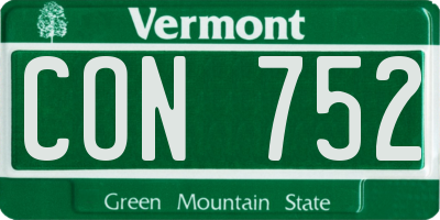 VT license plate CON752