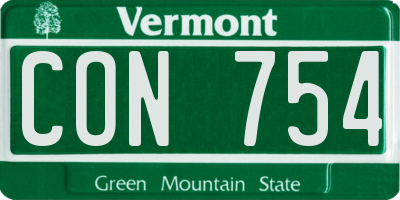VT license plate CON754