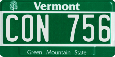 VT license plate CON756