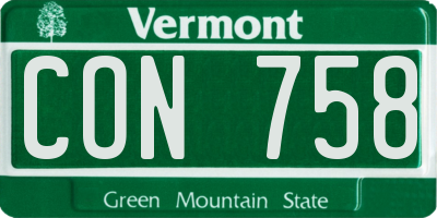 VT license plate CON758