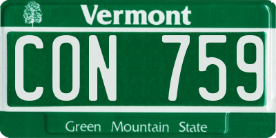 VT license plate CON759