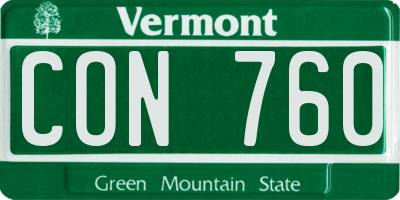 VT license plate CON760