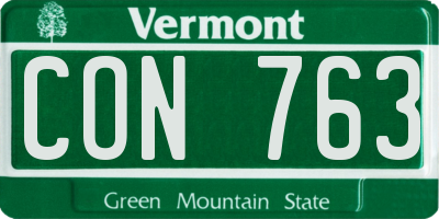 VT license plate CON763