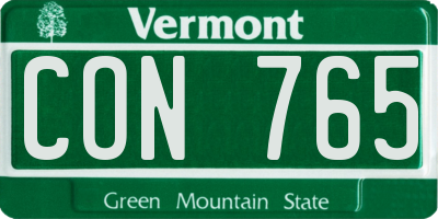 VT license plate CON765