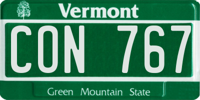 VT license plate CON767