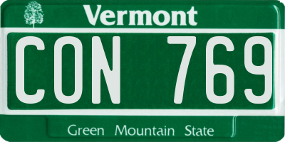 VT license plate CON769