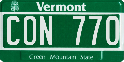 VT license plate CON770