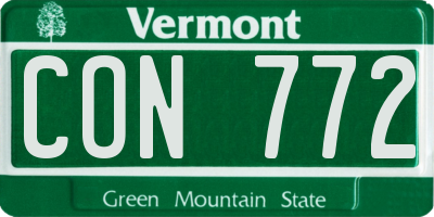 VT license plate CON772