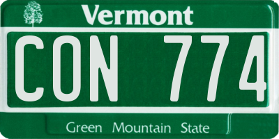 VT license plate CON774