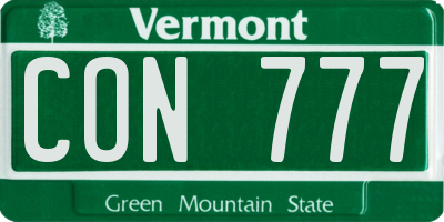 VT license plate CON777