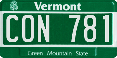 VT license plate CON781