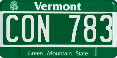 VT license plate CON783