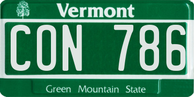 VT license plate CON786