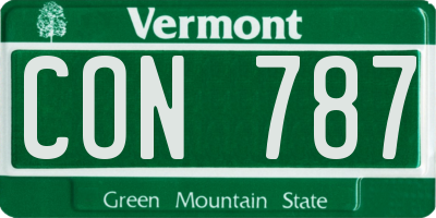 VT license plate CON787