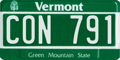 VT license plate CON791