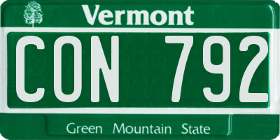 VT license plate CON792