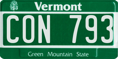 VT license plate CON793