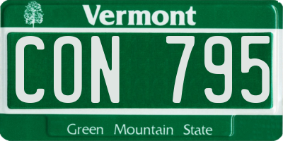 VT license plate CON795