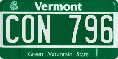 VT license plate CON796