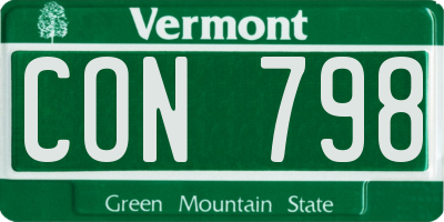VT license plate CON798