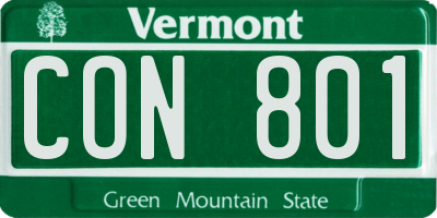 VT license plate CON801