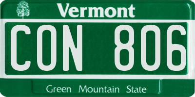 VT license plate CON806