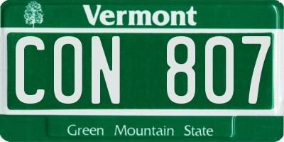 VT license plate CON807