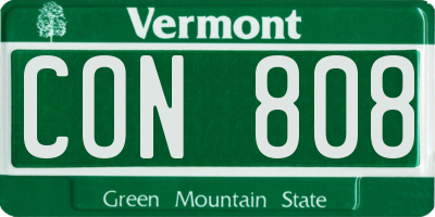 VT license plate CON808