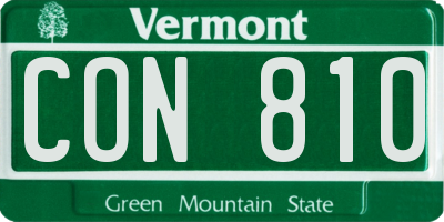 VT license plate CON810