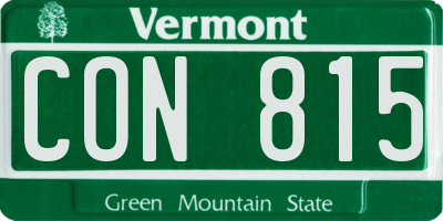 VT license plate CON815