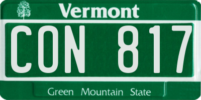 VT license plate CON817