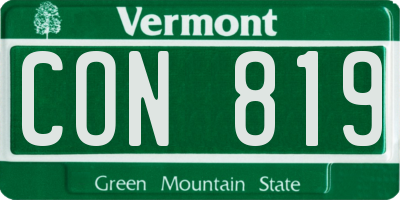 VT license plate CON819