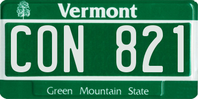 VT license plate CON821