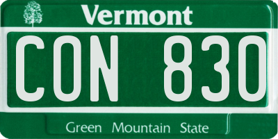 VT license plate CON830
