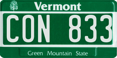 VT license plate CON833