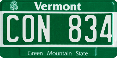 VT license plate CON834