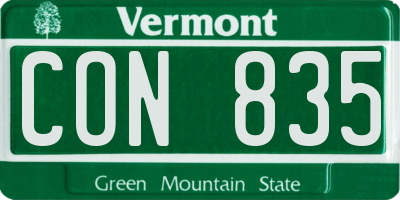 VT license plate CON835