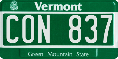 VT license plate CON837