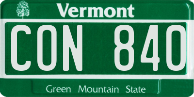 VT license plate CON840