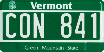 VT license plate CON841