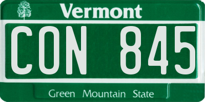 VT license plate CON845