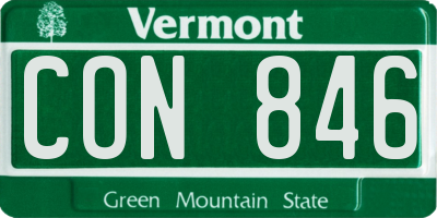 VT license plate CON846